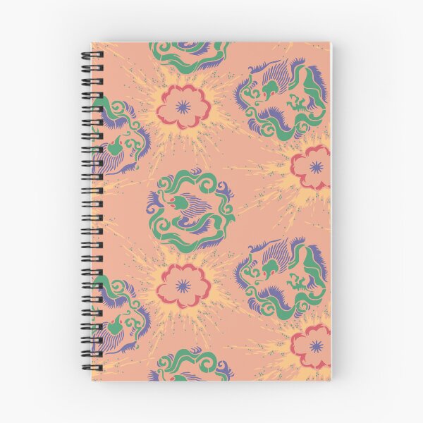 Item preview, Dragons and splattering cherry blossoms - Japanese seamless vintage pattern, design for spring and o-hanami time designed and sold by Japan Design Prints.