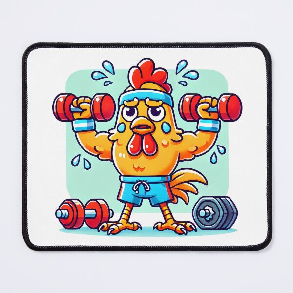 Item preview, Funny Gym Chicken Lifting Dumbbells designed and sold by Linework Studio.