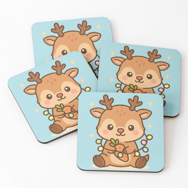 Item preview, Cute Reindeer with Garland – Kawaii Winter Atmosphere designed and sold by neopeIina.