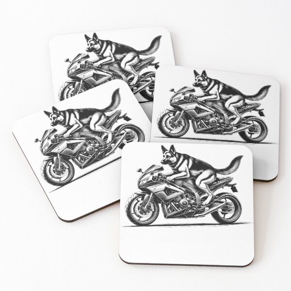 Item preview, Cool German Shepherd Riding a Motorcycle Biker Dog Lover designed and sold by Kimberley King Art  King Art.