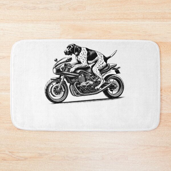 Item preview, Cool German Shorthaired Pointer Riding a Motorcycle Biker Dog Lover designed and sold by Kimberley King Art  King Art.