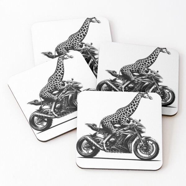 Item preview, Cool Giraffe Riding a Motorcycle Biker Giraffe Lover designed and sold by Kimberley King Art  King Art.
