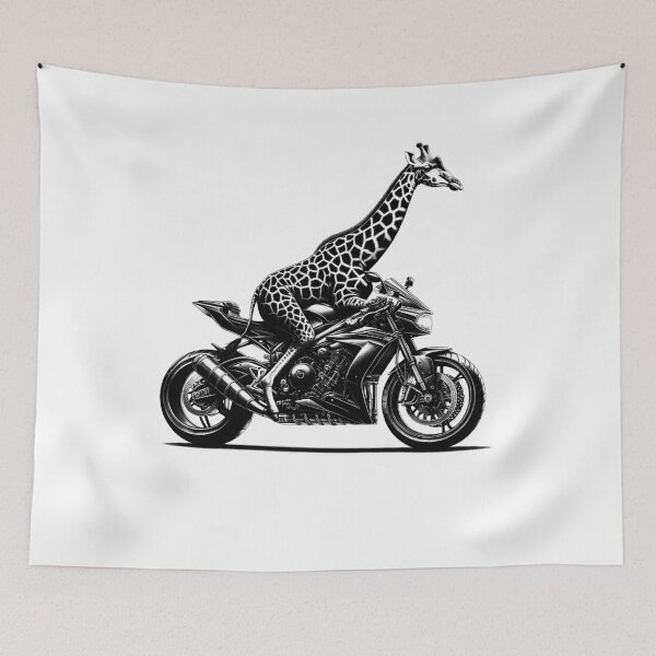 Item preview, Cool Giraffe Riding a Motorcycle Biker Giraffe Lover designed and sold by Kimberley King Art  King Art.