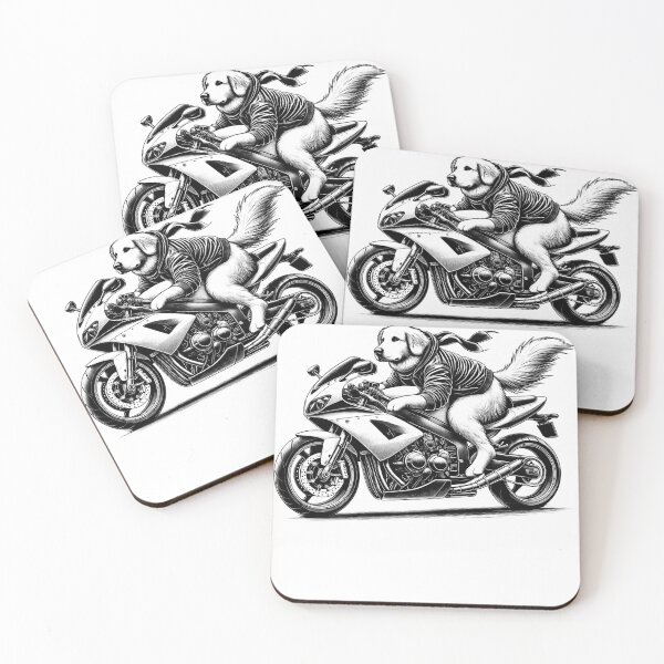 Item preview, Cool Golden Retriever Riding a Motorcycle Biker Dog Lover designed and sold by Kimberley King Art  King Art.