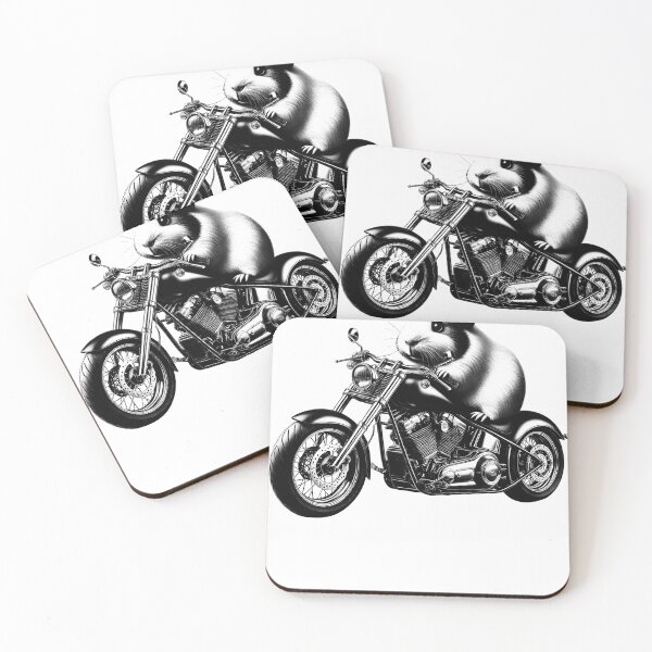 Item preview, Cool Guinea Pig Riding a Motorcycle Biker Guinea Pig Lover designed and sold by Kimberley King Art  King Art.