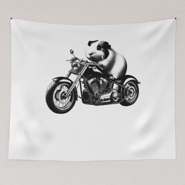 Item preview, Cool Guinea Pig Riding a Motorcycle Biker Guinea Pig Lover designed and sold by Kimberley King Art  King Art.