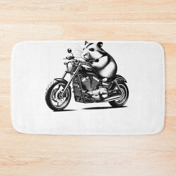 Item preview, Cool Hamster Riding a Motorcycle Biker Hamster Lover designed and sold by Kimberley King Art  King Art.