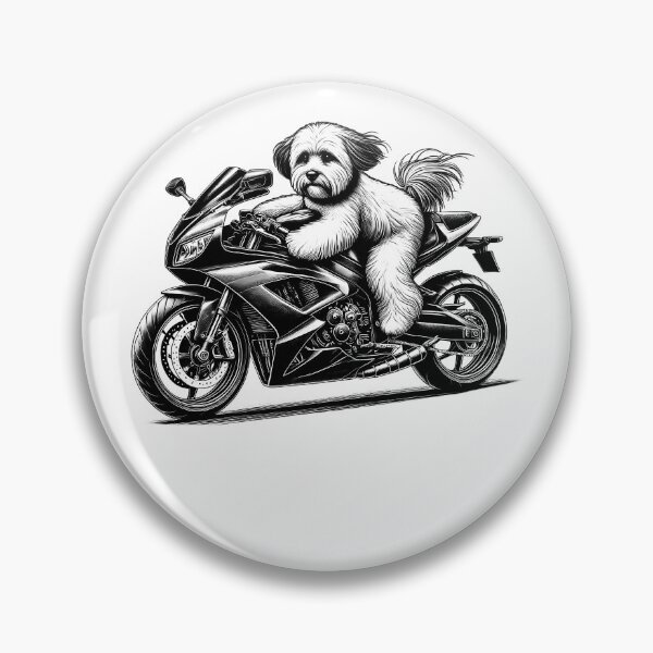 Item preview, Cool Havanese Riding a Motorcycle Biker Dog Lover designed and sold by Kimberley King Art  King Art.