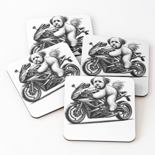 Item preview, Cool Havanese Riding a Motorcycle Biker Dog Lover designed and sold by Kimberley King Art  King Art.