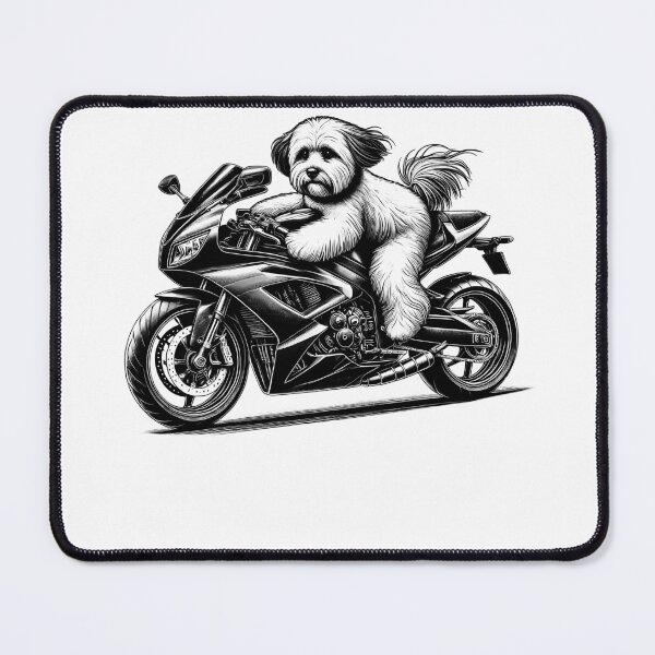 Item preview, Cool Havanese Riding a Motorcycle Biker Dog Lover designed and sold by Kimberley King Art King Art.