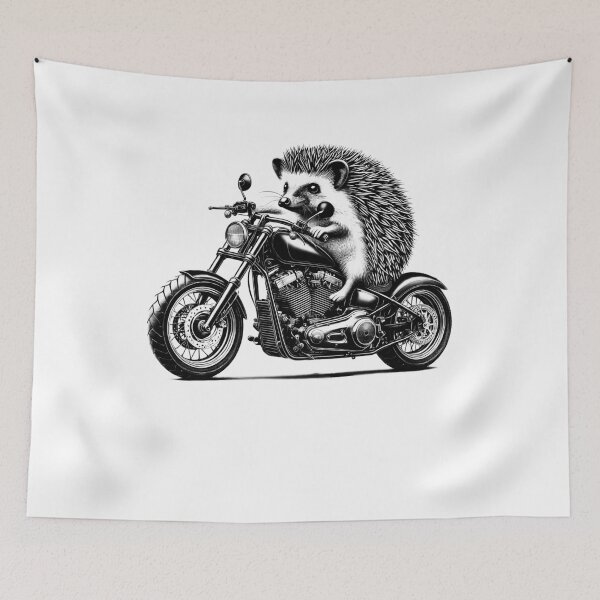 Item preview, Cool Hedgehog Riding a Motorcycle Biker Hedgehog Lover designed and sold by Kimberley King Art  King Art.