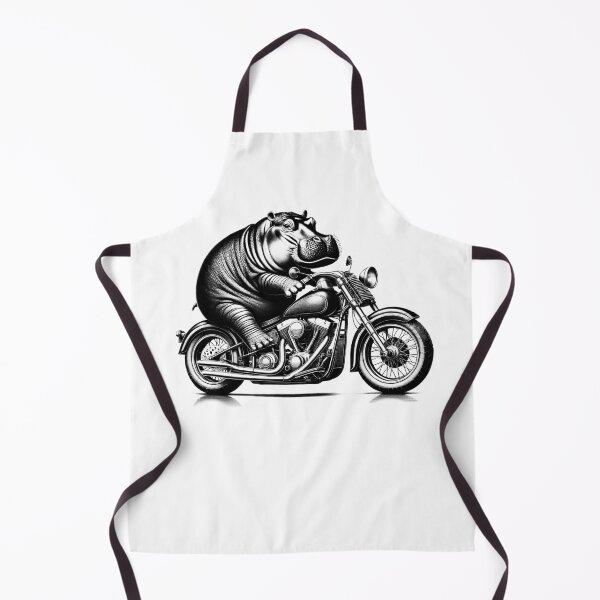 Item preview, Cool Hippo Riding a Motorcycle Biker Hippo Lover designed and sold by Kimberley King Art King Art.