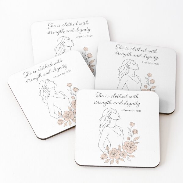 Item preview, Proverbs 31:25 – She is Clothed with Strength and Dignity Line Art  designed and sold by Luxe & Lovely Finds.