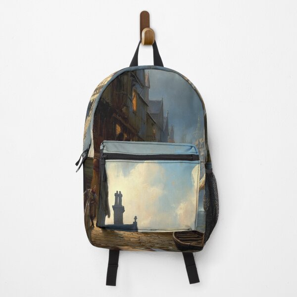 Item preview, Medieval city streets painting art designed and sold by Vintage Designs +.