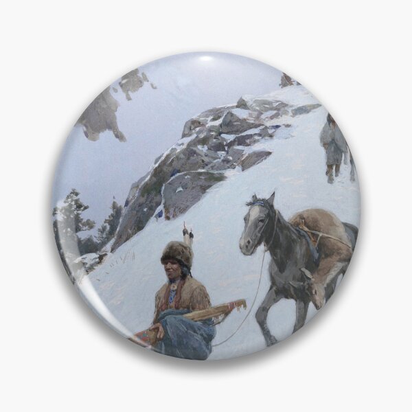 Item preview, Native American Hunters In Mountains - Vintage American Western  designed and sold by VintageSpaceArt.
