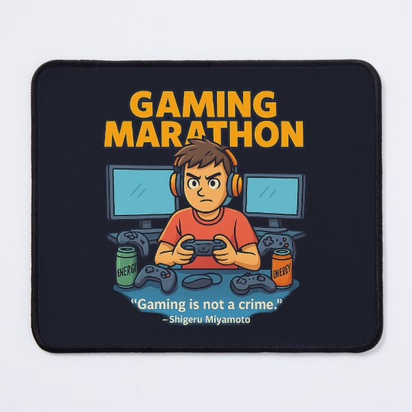 Item preview, Gaming Marathon – Gamer Lifestyle Illustration designed and sold by Bratak.