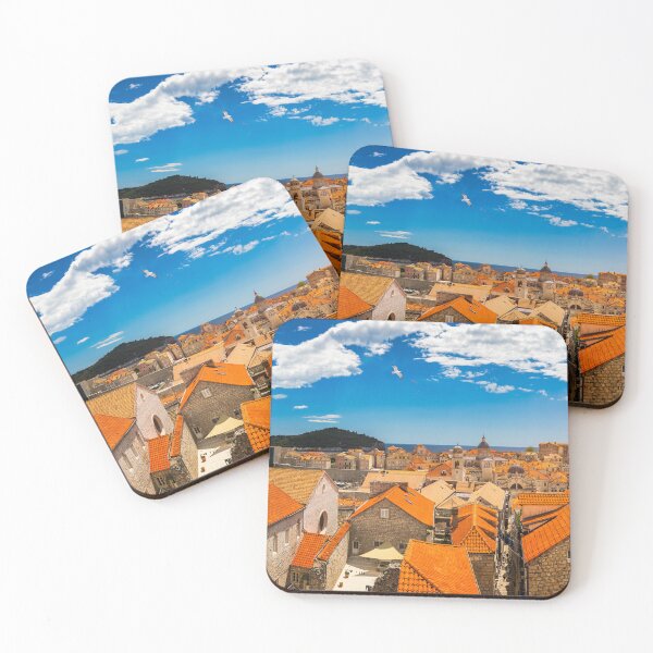 Item preview, The aerial view of Dubrovnik, a city in southern Croatia fronting the Adriatic Sea, Europe. Old city center of famous town Dubrovnik, Croatia. Dubrovnik historic city of Croatia in Dalmatia.  designed and sold by Framed Horizons.