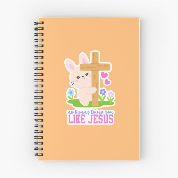 Aperçu de l'œuvre Autocollant de lapin de Pâques chrétien – Aucun lapin ne vous aime autant que Jésus créée et vendue par BubiStudio.