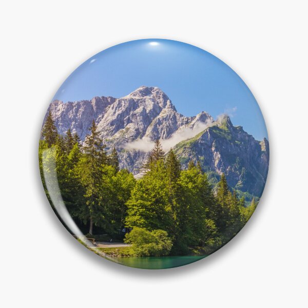 Item preview, Picturesque lake Lago Fusine in Italy. Fusine lake with Mangart peak on background. Popular travel destination of Julian Alps. Location: Tarvisio comune , Province of Udine, Italy, Europe. designed and sold by Framed Horizons.