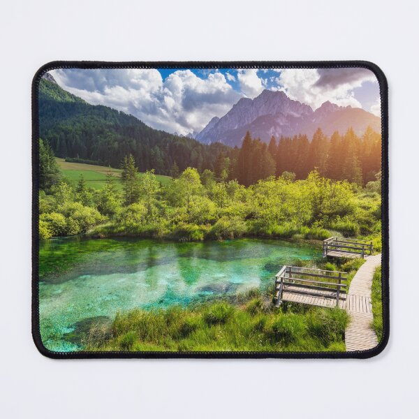 Item preview, Wonderful view of Zelenci nature reserve in Slovenia. Nature reserve Zelenci, Krajnska Gora, Slovenia, Europe. Lake and forest in Zelenci Springs, Kranjska Gora, Upper Carniola, Slovenia. designed and sold by Framed Horizons.