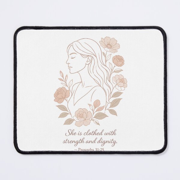 Item preview, Proverbs 31:25 – She is Clothed with Strength and Dignity Line Art designed and sold by Luxe & Lovely Finds.