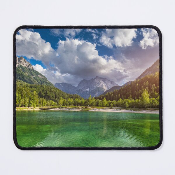 Item preview, Jasna lake with beautiful mountains. Nature scenery in Triglav national park. Location: Triglav national park. Kranjska Gora, Slovenia, Europe. Mountain lake Jasna in Krajsnka Gora, Slovenia. designed and sold by Framed Horizons.