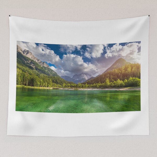 Item preview, Jasna lake with beautiful mountains. Nature scenery in Triglav national park. Location: Triglav national park. Kranjska Gora, Slovenia, Europe. Mountain lake Jasna in Krajsnka Gora, Slovenia.  designed and sold by Framed Horizons.