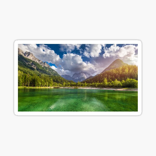 Item preview, Jasna lake with beautiful mountains. Nature scenery in Triglav national park. Location: Triglav national park. Kranjska Gora, Slovenia, Europe. Mountain lake Jasna in Krajsnka Gora, Slovenia.  designed and sold by Framed Horizons.