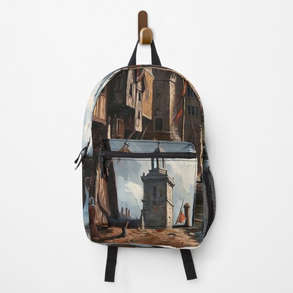 Item preview, Medieval city streets painting art designed and sold by Vintage Designs +.