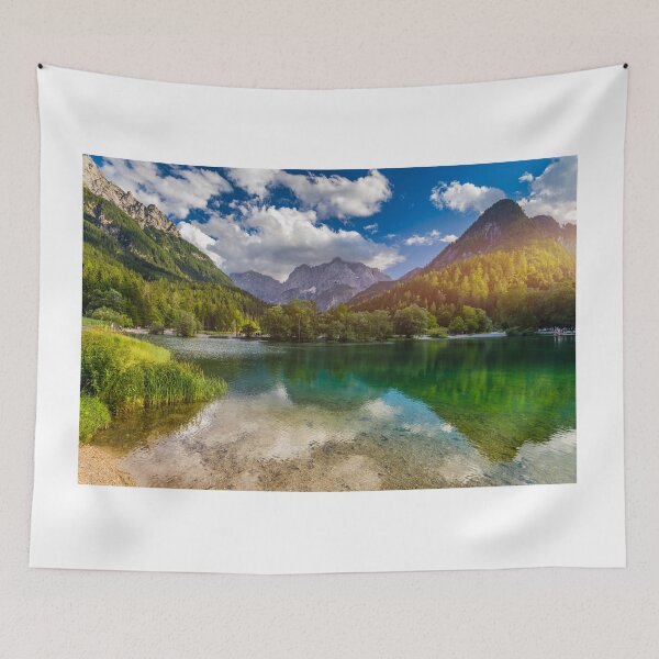 Item preview, Great nature scenery in Slovenian Alps. Incredible summer landscape on Jasna lake. Triglav national park. Kranjska Gora, Slovenia. Mountain lake Jasna in Krajsnka Gora, Slovenia.  designed and sold by Framed Horizons.