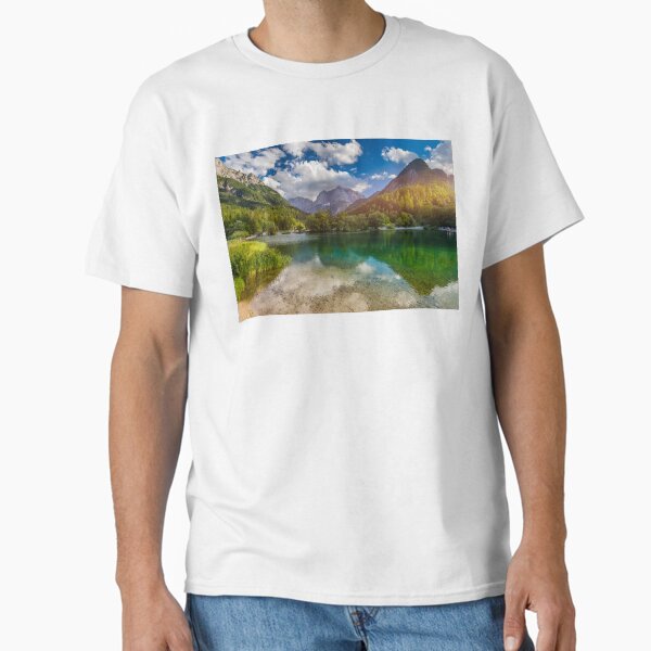 Item preview, Great nature scenery in Slovenian Alps. Incredible summer landscape on Jasna lake. Triglav national park. Kranjska Gora, Slovenia. Mountain lake Jasna in Krajsnka Gora, Slovenia.  designed and sold by Framed Horizons.