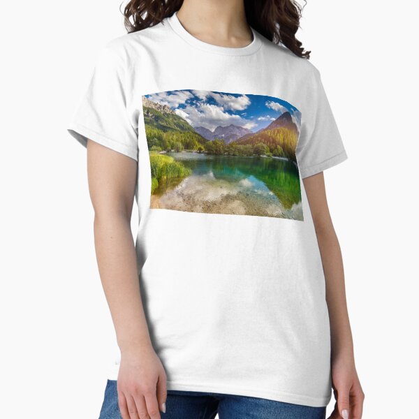 Item preview, Great nature scenery in Slovenian Alps. Incredible summer landscape on Jasna lake. Triglav national park. Kranjska Gora, Slovenia. Mountain lake Jasna in Krajsnka Gora, Slovenia.  designed and sold by Framed Horizons.