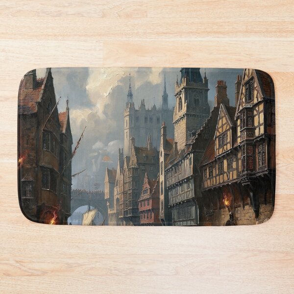Item preview,  Medieval city streets painting art designed and sold by Vintage Designs +.