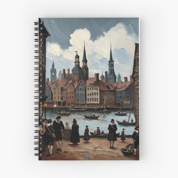 Item preview, Medieval city streets painting art designed and sold by Vintage Designs +.
