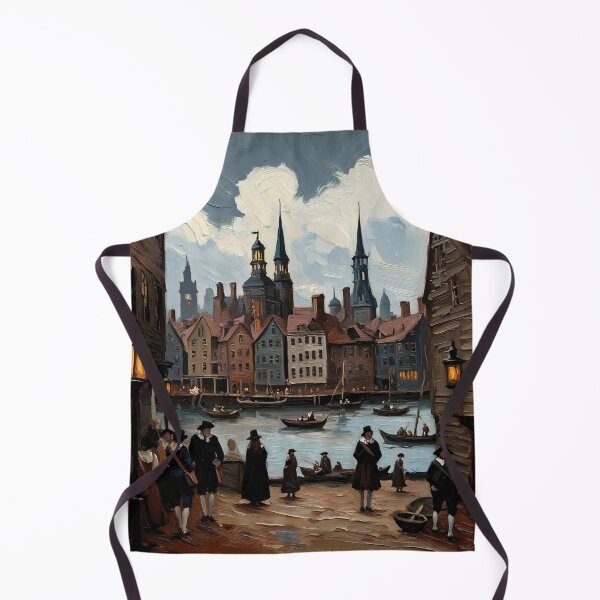 Item preview, Medieval city streets painting art designed and sold by Vintage Designs +.