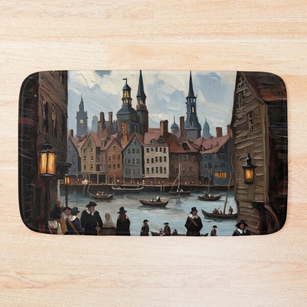Item preview, Medieval city streets painting art designed and sold by Vintage Designs +.