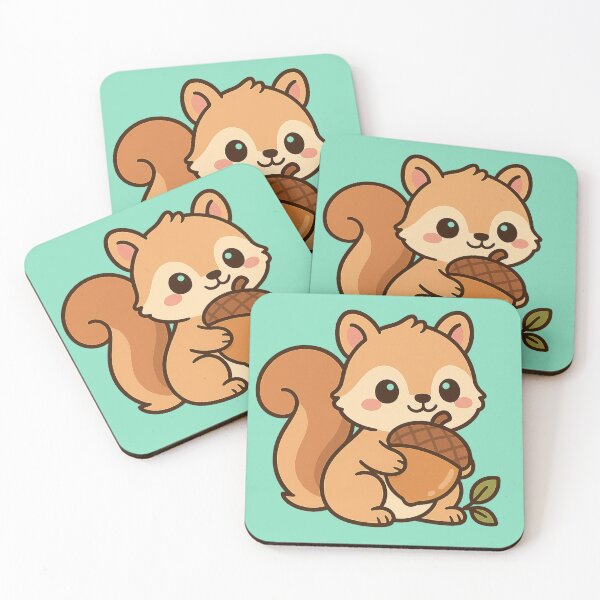 Item preview, Cute Squirrel with Acorn – Kawaii Forest Treat designed and sold by neopeIina.