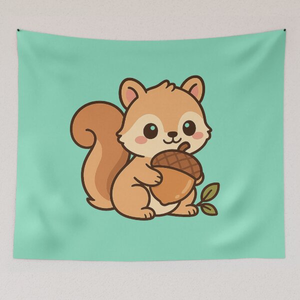 Item preview, Cute Squirrel with Acorn – Kawaii Forest Treat designed and sold by neopeIina.