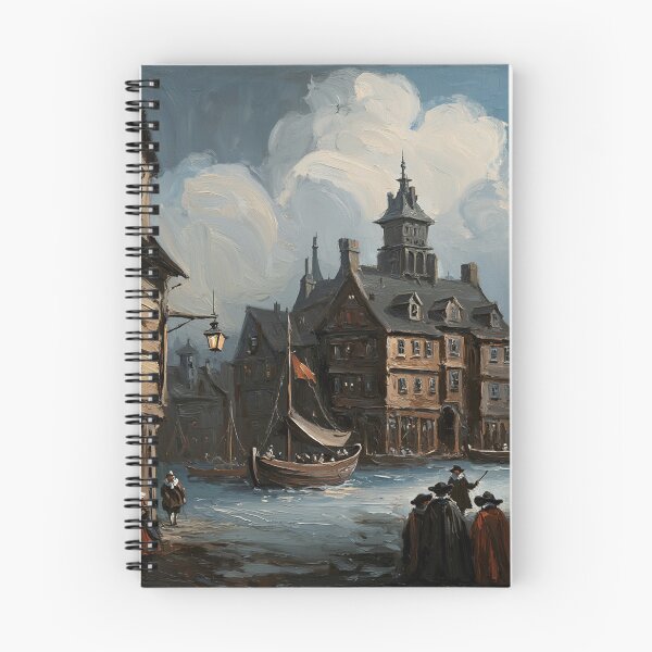 Item preview, Medieval city streets painting art designed and sold by Vintage Designs +.