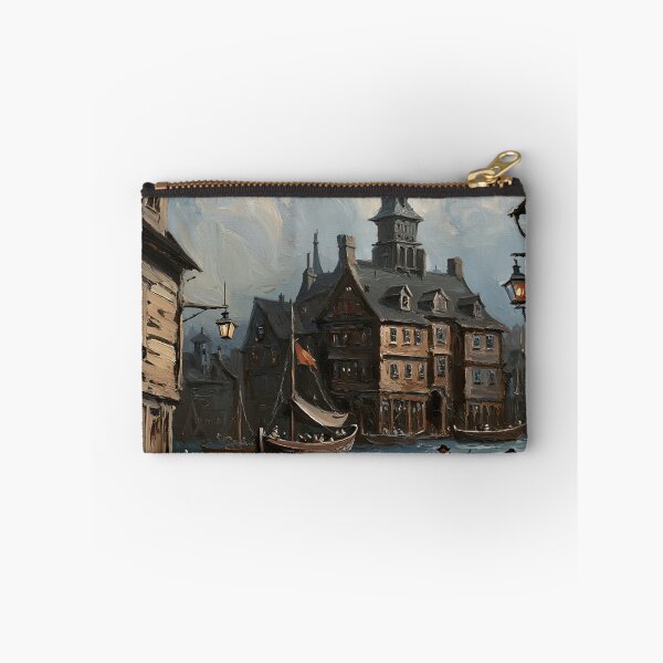Item preview, Medieval city streets painting art designed and sold by Vintage Designs +.