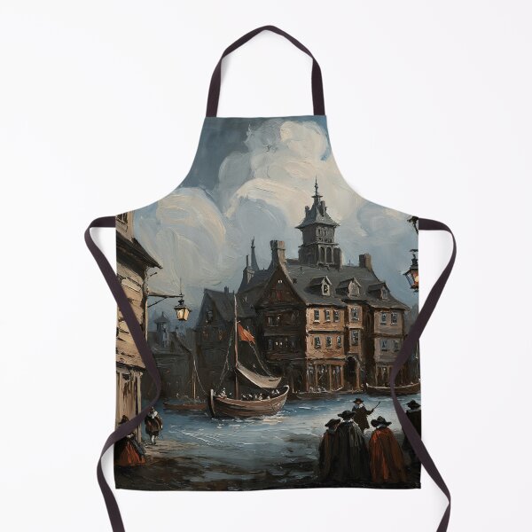 Item preview, Medieval city streets painting art designed and sold by Vintage Designs +.