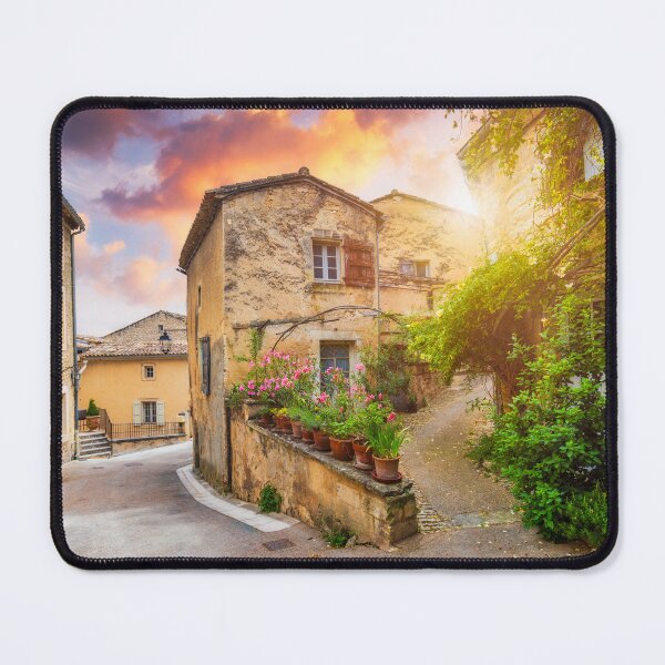 Item preview, Menerbes village in Provence on a summer day, France, Luberon, Vaucluse. Village of Menerbes, the village and the Luberon mountains also called the most beautiful village of Luberon, France, Provence. designed and sold by Framed Horizons.