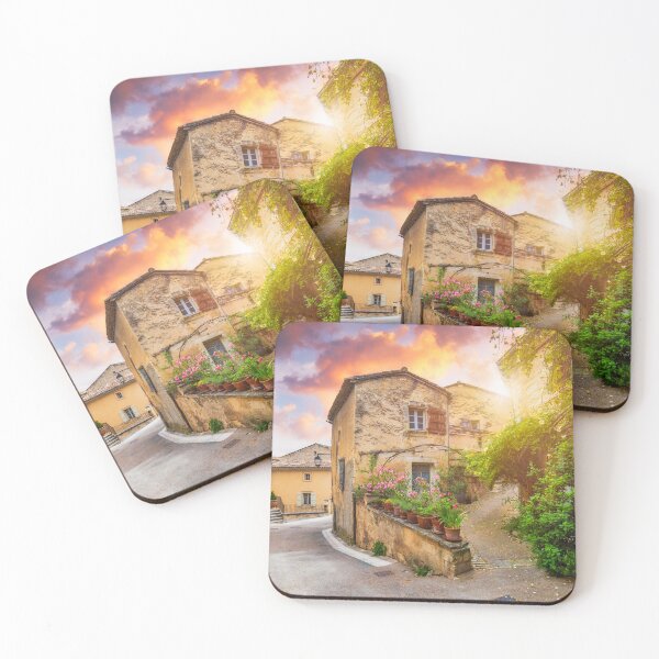 Item preview, Menerbes village in Provence on a summer day, France, Luberon, Vaucluse. Village of Menerbes, the village and the Luberon mountains also called the most beautiful village of Luberon, France, Provence. designed and sold by Framed Horizons.