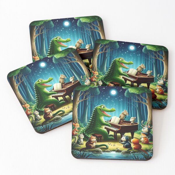 Item preview, Cute crocodile piano playing  designed and sold by Dogandesighn.