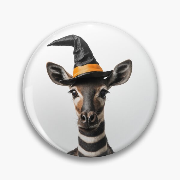 Artikelvorschau, Okapi trägt Halloween-Hexenhut entworfen und verkauft von LazyOwlStore.