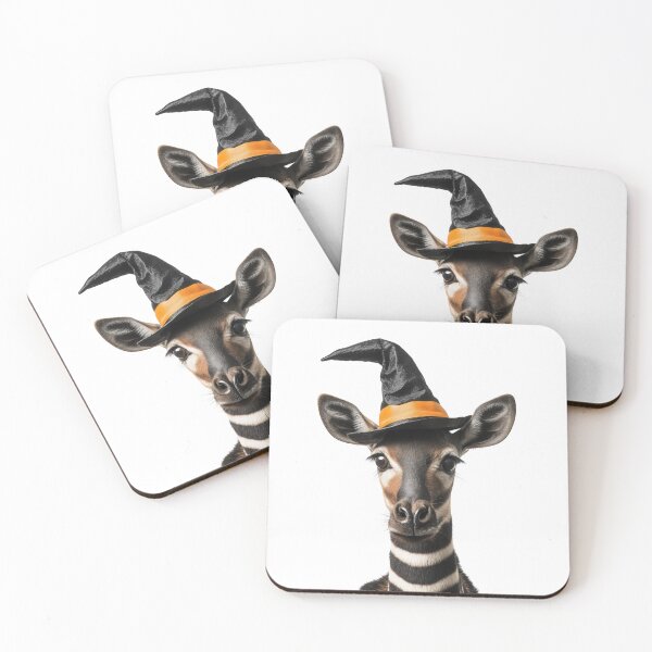 Item preview, Okapi Wearing Halloween Witch Hat designed and sold by LazyOwlStore.