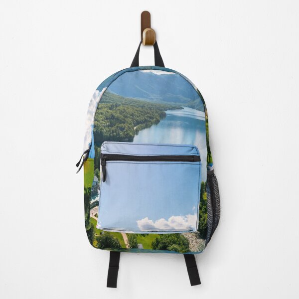 Item preview, Aerial view of Bohinj lake in Julian Alps. Popular touristic destination in Slovenia. Bohinj Lake, Church of St John the Baptist. Triglav National Park, Julian Alps, Slovenia. designed and sold by Framed Horizons.
