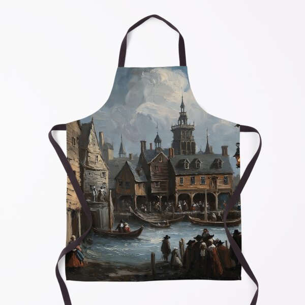 Item preview, Medieval city streets painting art designed and sold by Vintage Designs +.