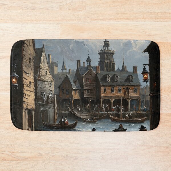 Item preview,  Medieval city streets painting art designed and sold by Vintage Designs +.