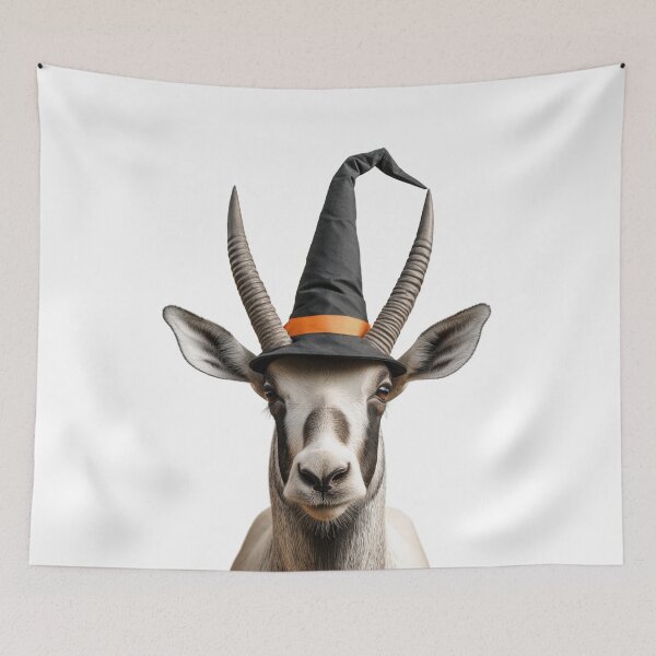 Item preview, Oryx Wearing Halloween Witch Hat designed and sold by LazyOwlStore.